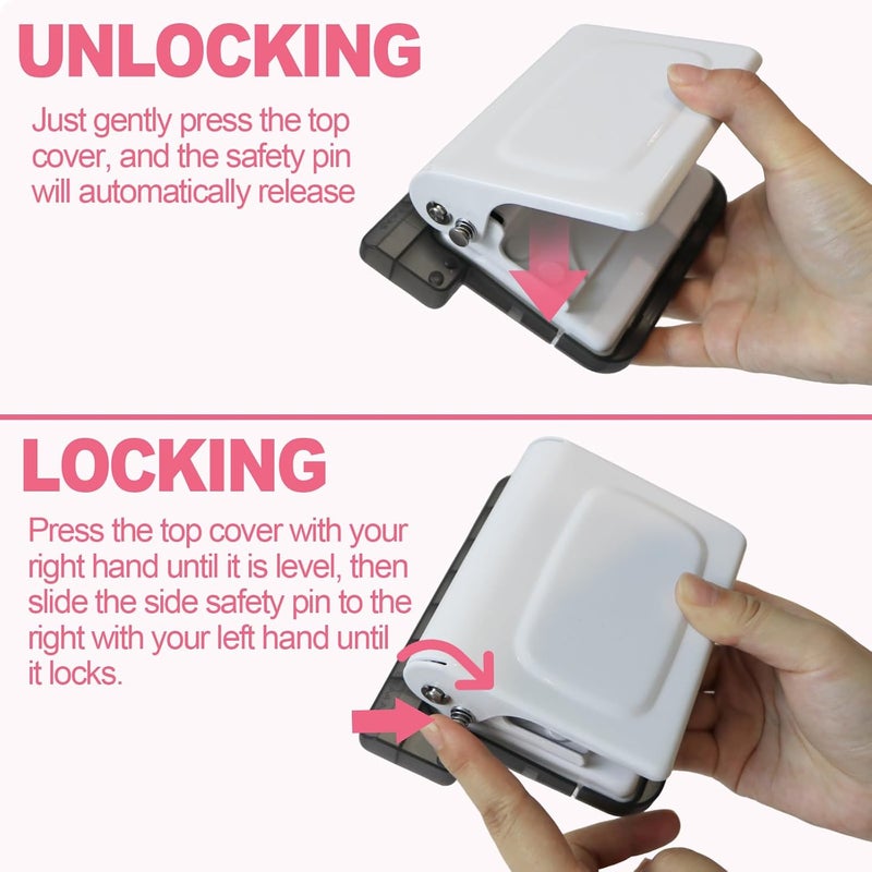 Silvaxis 10 Hole Punch Binding Machine for Planner, Manual Binding System with 10 Multi-Color Binder Rings for Making 26 Holes on B5, 30 Holes on A4, 20 Holes on A5 Book, 10 Sheet Capacity - White - Image 5